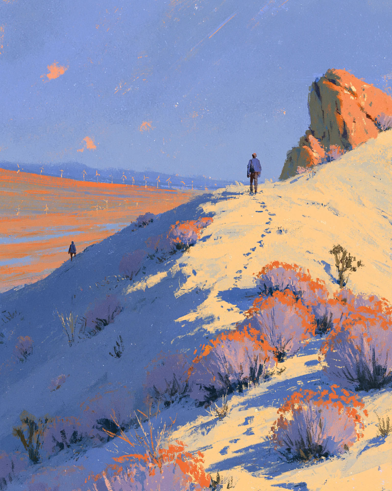 A person walking up a staircase that leads into the sky — a metaphor for growth through self-knowledge